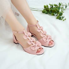 2021 Women Sandals 2.5cm Low Heels Shoes Open Toe Sweet Summer Shoes Woman Square Heel Sandals Plus Size 28- 43 2024 - buy cheap