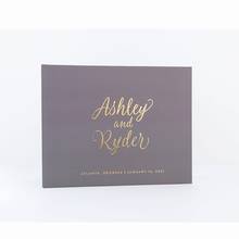 Personalized Mr and Mrs names date Wedding Guest Book, Gold Foil landscape Wedding Guestbook Ideas, Custom Engagement Photo Book 2024 - buy cheap