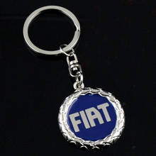 High quality metal alloy long chain pendant key ring for Fiat badge car keychain fashion gift 4S shop auto accessories 2024 - buy cheap