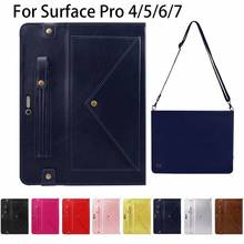 Capa de proteção multifuncional para tablet, capa de couro pu, para microsoft surface pro 4 / 5 / 6/7/surface go/go 2 2024 - compre barato