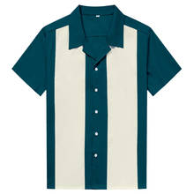 Camisa de manga corta para hombre, camisa masculina holgada de gran tamaño, estilo Vintage Punk Hip-hop, lago profundo con costuras de Color azul, novedad de verano 2024 - compra barato