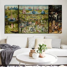 O jardim das delícias terrenas pinturas em tela reproduções por bosch hieronymus clássica arte da parede para sala de estar decoração casa 2024 - compre barato