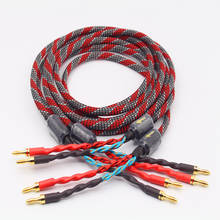 High Quality One Pair oxygen-free copper audio speaker cable HI-FI high-end amplifier speaker cable Banana plug cable 2024 - buy cheap