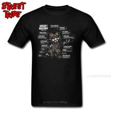 Men's T-Shirt AIRSOFT ANATOMY T Shirts Male Military Style Tshirt Black Tops & Tees Round Collar 100% Cotton Fabric Streetwear 2024 - buy cheap