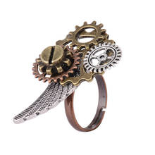 Регулируемое Винтажное кольцо с крыльями ангела для мужчин и женщин, кольцо в стиле стимпанк, крутые ретро ювелирные аксессуары, горячая распродажа, подарок для девочек 2024 - купить недорого