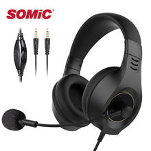 SOMIC Wired Stereo Headset with Mic for Computer Headphones with Volume Control Soft for Call Centers Business Work E50 NEWest 2024 - buy cheap