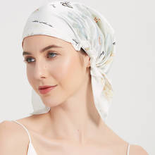 Gorro de noche de seda para el cuidado del cabello, 100% reparador de sueño, envoltura nocturna, banda elástica 2024 - compra barato