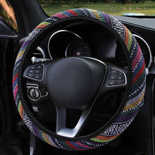 Ethnic Style Universal Elastic Linen Car Steering Wheel Cover Auto Decoration Car Styling Car Accessories 2024 - buy cheap