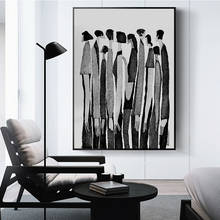 Современные черно-белые абстрактные персонажи, модные картины на холсте, плакаты и принты, настенные художественные картины для гостиной, домашний декор 2024 - купить недорого