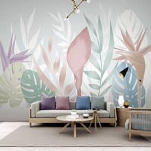 Papel tapiz 3D De hojas De plantas tropicales nórdicas, Mural De pared para sala De estar, dormitorio, decoración del hogar, pintura De fondo, Papel De pared 3D 2024 - compra barato