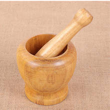 Kitchen Tools Wood Mortar Pestle Set Garlic Crusher Ginger Spice Mixing Grinding Bowl Sesame Mill Pepper Herb Crusher Mixing 2024 - buy cheap