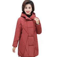 Women's winter jacket medium long down cotton jacket coat mother winter coat cotton jacket middle-aged women warm hooded coats 2024 - buy cheap