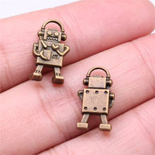 WYSIWYG 10pcs 17x9mm Pendant Robot Robot Charm Pendants For Jewelry Making Antique Silver Color Robot Pendants 2024 - buy cheap