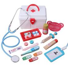 17 Pçs/set Ferramentas Pretend Play Doctor Kit Médico Crianças Educacionais Brinquedo De Madeira 2024 - compre barato