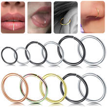 Wholesale Nose Ring Hoop  316l Surgical Steel Nostril Jewellery Thin 0.6mm 0.8mm 1mm Earring Eyebrow  Cartilage Stud 2024 - buy cheap