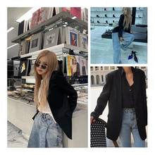 kpop korean Celebrity Women korean British style Business Jacket Autumn Office Lady loose Coat Outerwear female Long Sleeve Top 2024 - buy cheap