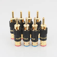 4pcs 24K gold Plated Audio Banana Speaker Plug Screw Lock 10mm Cable Wire Connector 2024 - buy cheap