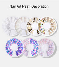Half Round Pearls Shape Nail Art Beads Flat Back Nail Rhinestones Salon Nails Decals DIY 3D Decoration Wheel Circle Stone 2024 - buy cheap