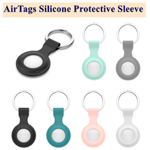 Airtags com capa de silicone macio para apple, capa protetora com anel de metal, fivela em plástico macio para esportes 2024 - compre barato