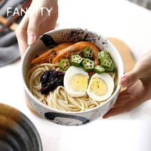 FANCITY Japanese style ceramic bowl, household large bowl, single tableware, creative soup bowl, ramen bowl, straight large bowl 2024 - buy cheap