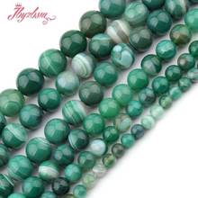 6,8,10mm Smooth Round Bead Green Stripe Agates Natural Stone Beads For DIY Necklace Bracelets Jewelry Making 15" Free Shipping 2024 - buy cheap