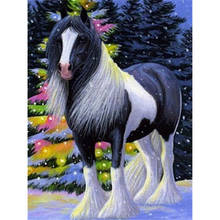Animal horse kit de bordado 11ct, kit de ponto cruz, conjunto de bordado artesanal, tela estampada, linha de algodão, decoração de casa no quarto 2024 - compre barato