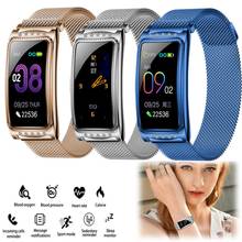Смарт-часы из нержавеющей стали, фитнес-трекер, пульсометр, наручные часы, Bluetooth, звонки для Samsung S8 S9 S10 S10 + iPhone 2024 - купить недорого