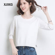 XJXKS Women Sweater 2020 Spring Summer New Comfortable Linen Knitted Thin Sweater Women Top 2024 - buy cheap