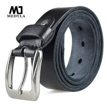MEDYLA Men's Belt Natural Genuine Leather Alloy Buckle Belt Natural Skin Vintage Belt Suitable for Jeans Delivery In 24 Hours 2024 - buy cheap