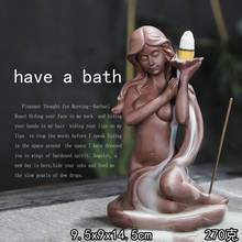 Backflow Incense Burner Ceramic Beauty Bath Incense Holder Aroma Smoke Back Flow Censer Home Decoration with 10pcs Incense Cones 2024 - buy cheap