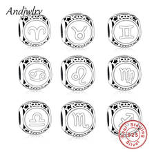 Fit Original  Charms Bracelet 925 Sterling Silver 12 Zodiac Charms Beads DIY Jewelry Making Berloque 925 Silver 2024 - buy cheap