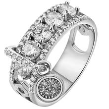 Новое поступление, винтажное розовое золото, заполненное обручальное кольцо невесты для женщин, модные ювелирные изделия, роскошное белое циркониевое обручальное кольцо 2024 - купить недорого