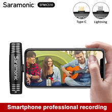 Saramonic spmic510 di/uc compacto microfone estéreo, plug-and-play, microfone com condensador duplo lightning/tipo c jack para iphone android 2024 - compre barato