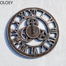 Large Gear Wall Clock 3d Vintage Industrial Bar Clock Mechanism Creative Wall Watches Home Decor Reloj De Pared Wall Clocks 2020 2024 - buy cheap