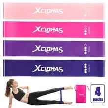 XC LOHAS-Bandas de resistencia de 4 niveles para mujer, cintas elásticas personalizadas para Pilates, Yoga, entrenamiento, equipo de Fitness para el hogar 2024 - compra barato