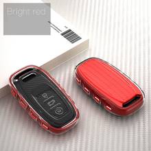 Carbon style TPU Car Remote key case key Cover For Audi A1 A3 A4 A5 A6 A7 A8 Quattro Q3 Q5 Q7 2009 2010 2011 2012 2013 2014 2015 2024 - buy cheap