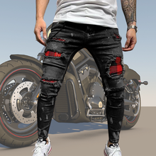 Men's Ripped Skinny Jeans Slim Locomotive Hole Pencil Pants Zipper Biker Hip Hop Denim pants Jogging Street Clothes Man 2024 - buy cheap