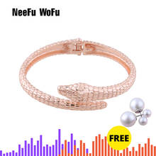 NeeFuWoFu print Bracelets snake Zinc alloy Bracelet Bangles Woman Open Spring buckle Gradient Manual for National Charm Jewelry 2024 - buy cheap