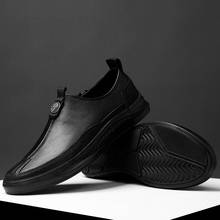 2021 novos sapatos casuais masculinos mocassins de couro genuíno clássicos do sexo masculino preto branco deslizamento no sapato homem agradável sapatos planos para homem tênis 2024 - compre barato