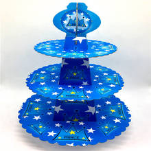 1set 3-Tier Baby boy Kids Birthday Party Decoration Pink Crown Cake Stand Cake Accessory Baby Shower Supplies Paper Cupcake Hold 2024 - buy cheap