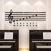 Pegatina de pared con notas de Piano, decoración de pared artística DIY para Aula de Música, Fondo de curso de entrenamiento, pegatinas 3D acrílicas de espejo para el hogar 2024 - compra barato