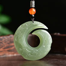 Colgante de Jade Natural de XinJiang, amuleto de la suerte, collar de Jade de transporte con certificado para hombres y mujeres, joyería fina 2024 - compra barato