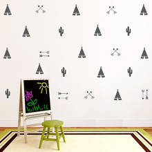 Adesivo de parede rústico com flechas de floresta, adesivo moderno de parede para crianças, sala de estar, quarto, decalque de arte 2024 - compre barato