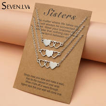 3pcs / set stainless steel hollow heart charm best friend Necklace Chain Necklaces Fashion friendship jewelry gift for women 2024 - buy cheap