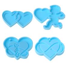 Love Heart Keychain Casting Silicone Mould DIY Crafts Plaster Soap Jewelry Pendant Epoxy Resin Mold Decoration Making Tool 2024 - buy cheap
