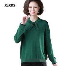 XJXKS-suéter fino de lana para mujer, Jersey suelto de gran tamaño, tejido de alta calidad, Primavera, 2020 2024 - compra barato