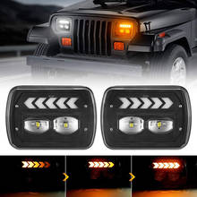 7x6 led Headlights Hi/Low with DRL & Sequential Turn Signal Lights for Wrangler YJ Cherokee XJ 2024 - buy cheap