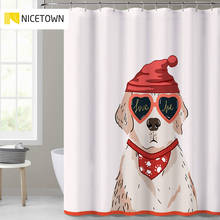 Waterproof Screen Bath Curtain Polyester Fabric Cartoon Dog Pattern Washable Shower Curtains Bathroom Decorations Free Hooks 2024 - buy cheap