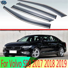 For Volvo S90 2017 2018 2019 Plastic Exterior Visor Vent Shades Window Sun Rain Guard Deflector 4pcs 2024 - buy cheap
