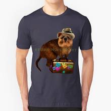 Traveller//quokka legal design camiseta na moda camiseta quakka austrália engraçado bonito café chocolate exótico marrom férias de verão 2024 - compre barato